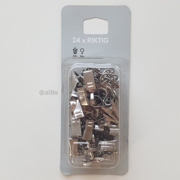 IKEA RIKTIG Curtain hooks with clips, 24 pack - Picture 3 of 12